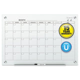 Quartet® Infinity Magnetic Glass Calendar Board, One Month, 48 x 36, White Surface (QRTGC4836F) Each
