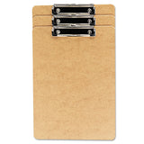 Universal® Hardboard Clipboard with Low-Profile Clip, 0.5" Clip Capacity, Holds 8.5 x 14 Sheets, Brown, 3/Pack (UNV05563) Each