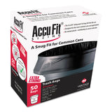 AccuFit® Linear Low Density Can Liners with AccuFit Sizing, 55 gal, 1.3 mil, 40" x 53", Black, 50/Box (HERH8053PKRC1) Box of 50