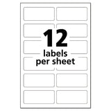 Avery® Durable Permanent Multi-Surface ID Labels, Inkjet/Laser Printers, 0.75 x 1.75, White, 12/Sheet, 10 Sheets/Pack (AVE61521) Pack of 120
