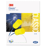 3M™ E-A-R Classic Earplugs, Corded, PVC Foam, Yellow, 200 Pairs/Box (MMM3111101) Box of 200