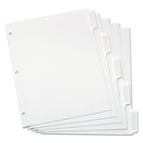 Oxford™ Custom Label Tab Dividers with Self-Adhesive Tab Labels, 5-Tab, 11 x 8.5, White, 25 Sets (OXF11314) 25 Sets of 5