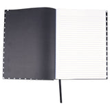 Universal® Casebound Hardcover Notebook, 1-Subject, Wide/Legal Rule, Black/White Cover, (150) 10.25 x 7.63 Sheets (UNV66350) Each
