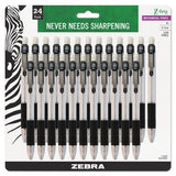 Zebra® Z-Grip Mechanical Pencil, 0.7 mm, HB (#2), Black Lead, Clear/Black Barrel, 24/Pack (ZEB15241) Pack of 24