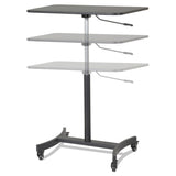 Victor® DC500 High Rise Collection Mobile Adjustable Standing Desk, 30.75" x 22" x 29" to 44", Black (VCTDC500) Each
