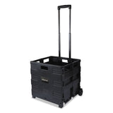 Universal® Collapsible Mobile Storage Crate, Plastic, 18.25 x 15 x 18.25 to 39.37, Black (UNV14110) Each