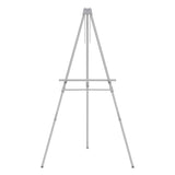 Quartet® Aluminum Heavy-Duty Display Easel, 38" to 66" High, Aluminum, Silver (QRT55E) Each