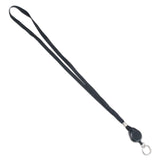 Advantus Lanyards with Retractable ID Reels, Metal Split Ring Fastener, 34" Long, Black, 12/Pack (AVT75547) Box of 12
