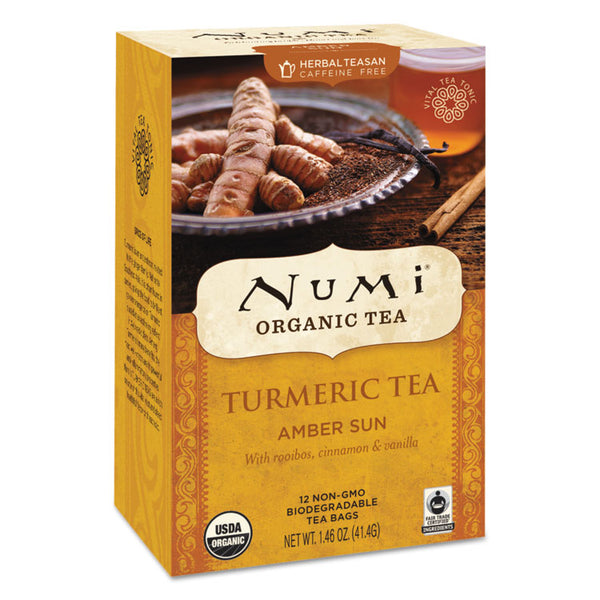 Numi® Turmeric Tea, Amber Sun, 1.46 oz Bag, 12/Box (NUM10552)