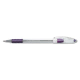 Pentel® R.S.V.P. Ballpoint Pen, Stick, Fine 0.7 mm, Violet Ink, Clear/Violet Barrel, Dozen (PENBK90V) Box of 12