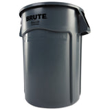 Rubbermaid® Commercial Vented Round Brute Container, 44 gal, Plastic, Gray (RCP264360GY) Each