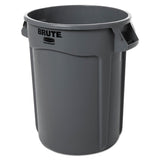 Rubbermaid® Commercial Vented Round Brute Container, 32 gal, Plastic, Gray (RCP263200GY) Each