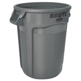 Rubbermaid® Commercial Vented Round Brute Container, 32 gal, Plastic, Gray (RCP263200GY) Each