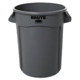 Rubbermaid® Commercial Vented Round Brute Container, 32 gal, Plastic, Gray (RCP263200GY) Each