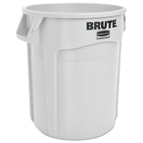 Rubbermaid® Commercial Vented Round Brute Container, 20 gal, Plastic, White (RCP2620WHI) Each