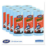 Scott® Shop Towels, Standard Roll, 1-Ply, 9.4 x 11, Blue, 55/Roll, 12 Rolls/Carton (KCC75147) 12 Rolls