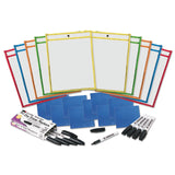 Charles Leonard® Dry Erase Pocket Class Pack, 10.5 x 1.5, Assorted Primary Colors, 10/Pack (LEO29130) Pack of 10