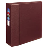 Avery® Heavy-Duty Non-View Binder with DuraHinge and Locking One Touch EZD Rings, 3 Rings, 4" Capacity, 11 x 8.5, Maroon (AVE79364) Each