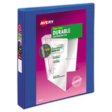 Avery® Durable View Binder with DuraHinge and Slant Rings, 3 Rings, 1" Capacity, 11 x 8.5, Blue (AVE17014) Each