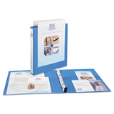Avery® Heavy-Duty Non Stick View Binder with DuraHinge and Slant Rings, 3 Rings, 1" Capacity, 11 x 8.5, Light Blue, (5301) (AVE05301) Each