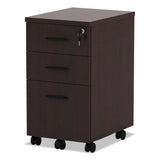 Alera® Alera Valencia Series Mobile Pedestal File, Left/Right, 3-Drawers: Box/Box/File, Legal/Letter, Mahogany, 15.88 x 20.5 x 28.38 (ALEVA572816MY) Each