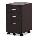 Alera® Alera Valencia Series Mobile Pedestal File, Left/Right, 3-Drawer: Box/Box/File, Legal/Letter, Espresso, 15.88 x 20.5 x 28.38 (ALEVA572816ES) Each