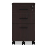 Alera® Alera Valencia Series Mobile Pedestal File, Left/Right, 3-Drawers: Box/Box/File, Legal/Letter, Mahogany, 15.88 x 20.5 x 28.38 (ALEVA572816MY) Each