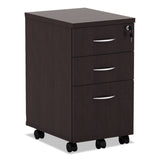 Alera® Alera Valencia Series Mobile Pedestal File, Left/Right, 3-Drawer: Box/Box/File, Legal/Letter, Espresso, 15.88 x 20.5 x 28.38 (ALEVA572816ES) Each