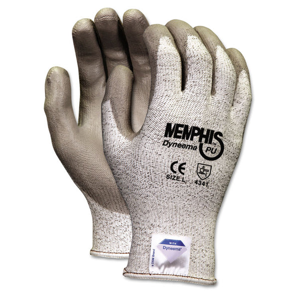 MCR™ Safety Memphis Dyneema Polyurethane Gloves, Medium, White/Gray, Pair (CRW9672M)