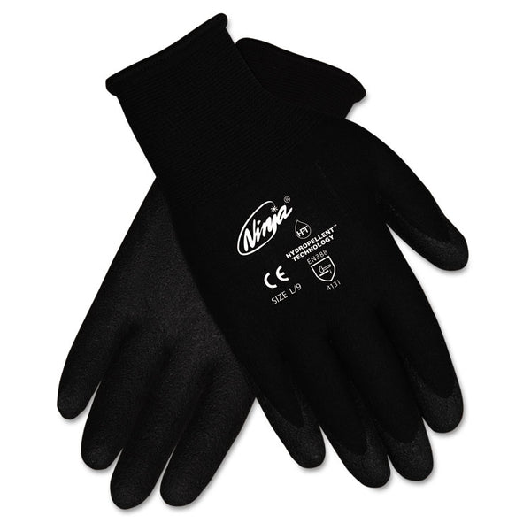 MCR™ Safety Ninja HPT PVC coated Nylon Gloves, Large, Black, Pair (CRWN9699L)