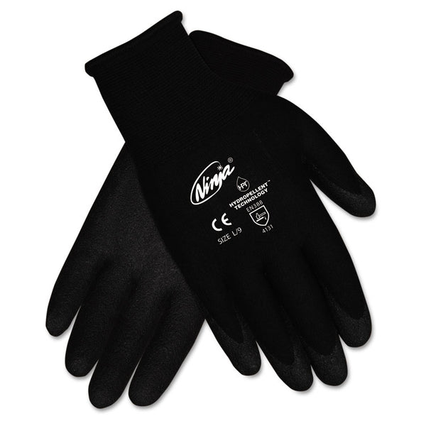 MCR™ Safety Ninja HPT PVC Coated Nylon Gloves, Medium, Black, 12 Pairs/Box (CRWN9699MDZ)