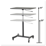 Victor® DC500 High Rise Collection Mobile Adjustable Standing Desk, 30.75" x 22" x 29" to 44", Black (VCTDC500) Each
