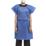 Graham Medical Products Patient Exam Gown Medium / Large Blue Disposable (178198_CS) 50/CS