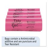 Tidy Girl™ Feminine Hygiene Sanitary Disposal Bags, 4" x 10", Pink/Black, 150 Bags/Roll, 4 Rolls/Carton (STOTGUF) 4 Rolls of 150