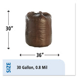 Stout® by Envision™ Controlled Life-Cycle Plastic Trash Bags, 30 gal, 0.8 mil, 30" x 36", Brown, 60/Box (STOG3036B80) Box of 60