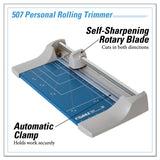 Dahle® Rolling/Rotary Paper Trimmer/Cutter, 7 Sheets, 12" Cut Length, Metal Base, 8.25 x 17.38 (DAH507) Each