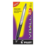 Pilot® VBall RT Liquid Ink Roller Ball Pen, Retractable, Fine 0.7 mm, Black Ink, Black/White Barrel, Dozen (PIL26206) 1 Dozen