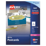 Avery® Printable Postcards, Laser, 80 lb, 4 x 6, Uncoated White, 80 Cards, 2 Cards/Sheet, 40 Sheets/Box (AVE5889) Each
