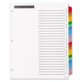 Office Essentials™ Table 'n Tabs Dividers, 26-Tab, A to Z, 11 x 8.5, White, Assorted Tabs, 1 Set (AVE11677) Each