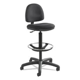 Safco® Precision Extended-Height Swivel Stool, Adjustable Footring, Supports Up to 250 lb, 23" to 33" Seat Height, Black Fabric (SAF3401BL) Each