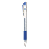 Universal™ Comfort Grip Gel Pen, Stick, Medium 0.7 mm, Blue Ink, Clear/Blue Barrel, Dozen (UNV39511) Pack of 12
