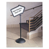 Safco® WriteWay Double-Sided Magnetic Dry Erase Standing Message Sign, Arrow, 64.25" Tall Black Stand, 25.5 x 17.75 White Face (SAF4173BL) Each