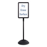 Safco® WriteWay Double-Sided Magnetic Dry Erase Standing Message Sign, Rectangle, 65" Tall Black Stand, 14.25 x 22.25 White Face (SAF4117BL) Each