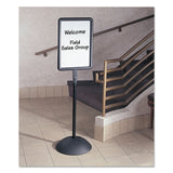 Safco® WriteWay Double-Sided Magnetic Dry Erase Standing Message Sign, Rectangle, 65" Tall Black Stand, 14.25 x 22.25 White Face (SAF4117BL) Each