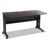 Safco® Mobile Computer Desk with Reversible Top, 53.5" x 28" x 30", Mahogany/Medium Oak/Black (SAF1933) Each