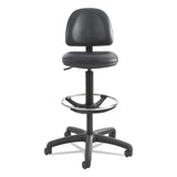 Safco® Precision Extended-Height Swivel Stool, Adjustable Footring, Supports 250 lb, 23" to 33" Seat Height, Black Vinyl, Black Base (SAF3406BL) Each