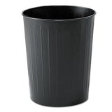 Safco® Round Wastebaskets, 6 gal, Steel, Black (SAF9604BL) Each