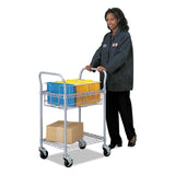 Safco® Dual-Purpose Wire Mail and Filing Cart, Metal, 1 Shelf, 1 Bin, 26.75" x 18.75" x 38.5", Metallic Gray (SAF5235GR) Each