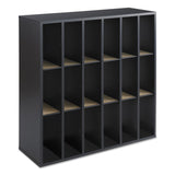 Safco® Wood Mail Sorter with Adjustable Dividers, Stackable, 18 Compartments, 33.75 x 12 x 32.75, Black (SAF7765BL) Each