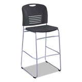Safco® Vy Sled Base Bistro Chair, Supports Up to 350 lb, 30.5" Seat Height, Black Seat, Black Back, Silver Base (SAF4295BL) Each